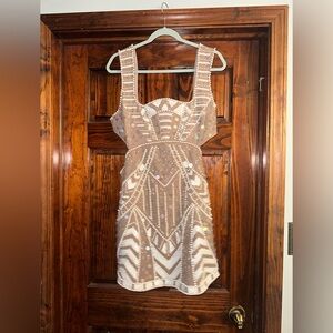 Beaded Chevron Pattern Dress